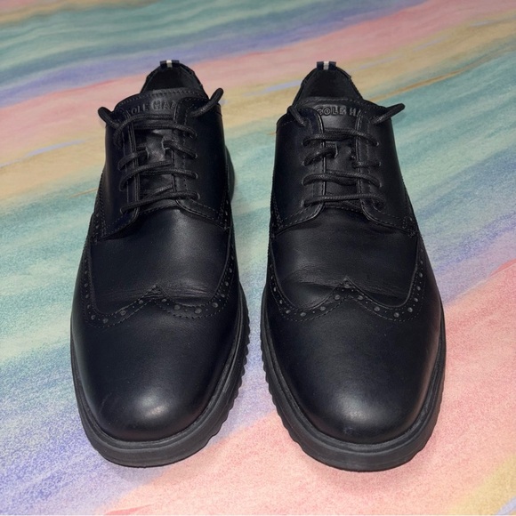 Cole Haan Grand+ Wingtip Oxford Men Size 11.5 Black Leather Comfort Shoes C36938 main image 5
